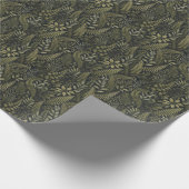 Papier Cadeau Fleur Feuille Verte  (Coin)