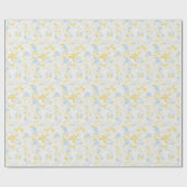 Papier Cadeau Fleur florale turquoise Motif sans couture (Plat)