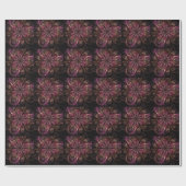 Papier Cadeau Fleur fractale : Fusion rose et or (Plat)