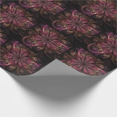 Papier Cadeau Fleur fractale : Fusion rose et or (Coin)