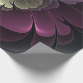 Papier Cadeau Fleur fractale grise pourpre moderne abstraite (Coin)