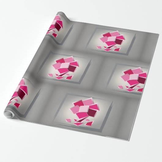 Papier Cadeau Fleur fuchsia Abstraite (Déroulé)