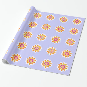 Papier Cadeau Fleur Fusion_Géométrique_Poppy Fuchsia Sunburst_2