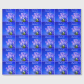 Papier Cadeau Fleur Gentienne Bleue Nature Personnalisée (Plat)