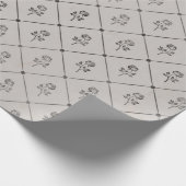 Papier Cadeau Fleur gris pâle (Coin)