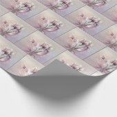 Papier Cadeau Fleur Iris Élégante Avec Etching Or (Coin)