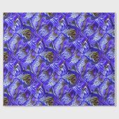 Papier Cadeau Fleur Iris Violet / Esthétique / Carrelé / (Plat)