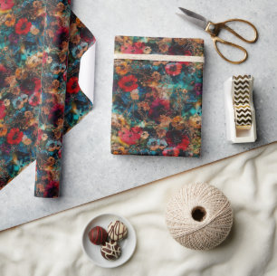 Papier Cadeau Fleur Japonaise à l'encre alcoolique Floral en ble