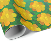 Papier Cadeau Fleur Jaune (Coin rond)