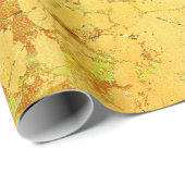 Papier Cadeau Fleur jaune (Coin rond)