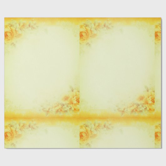 Papier Cadeau Fleur jaune (Plat)