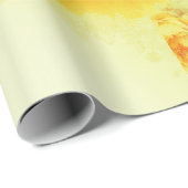 Papier Cadeau Fleur jaune (Coin rond)