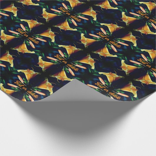 Papier Cadeau Fleur jaune Abstraite personnalisée (Coin)