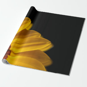 Papier Cadeau Fleur jaune sur arrière - plan noir