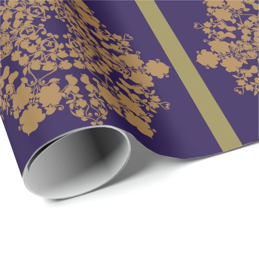 Papier Cadeau Fleur Lilac d'or (Coin rond)
