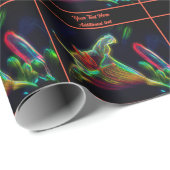 Papier Cadeau Fleur Lily Abstraite de néon personnalisée (Coin rond)