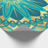 Papier Cadeau Fleur Mandala Blue Gold (Coin)