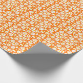 Papier Cadeau Fleur marguerite rétro : orange vintage. (Coin)