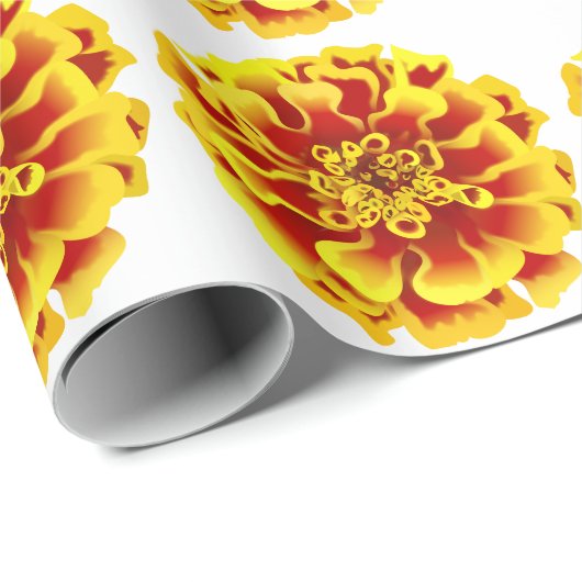 Papier Cadeau Fleur Marigold (Coin rond)