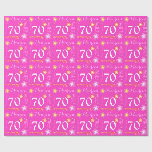 Papier Cadeau Fleur Maureen nommé fait sur commande enveloppe de (Plat)