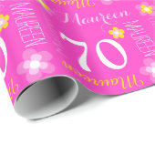 Papier Cadeau Fleur Maureen nommé fait sur commande enveloppe de (Coin rond)