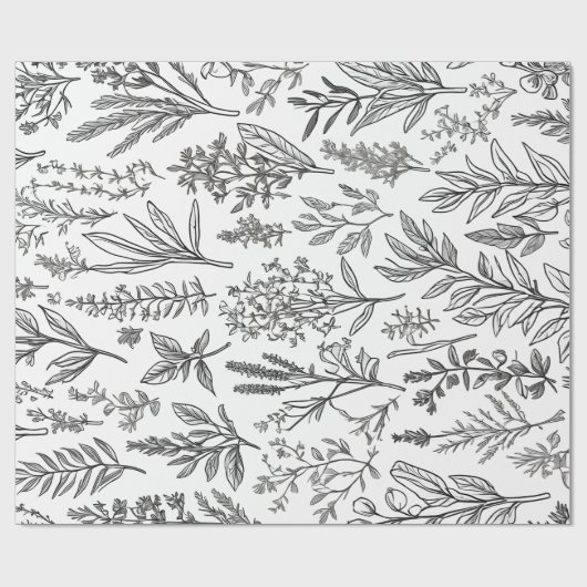 Papier Cadeau Fleur MInimaliste (Plat)