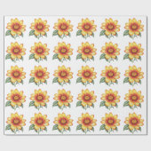 Papier Cadeau Fleur orange (Plat)