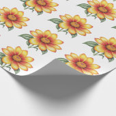 Papier Cadeau Fleur orange (Coin)
