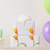 Papier Cadeau Fleur orange