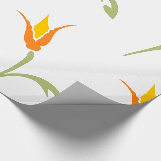 Papier Cadeau Fleur orange