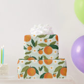 Papier Cadeau Fleur orange