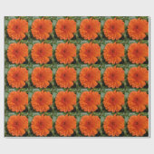 Papier Cadeau Fleur orange (Plat)
