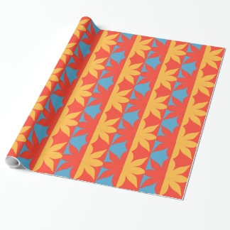 Papier Cadeau Fleur orange et jaune lumineuse