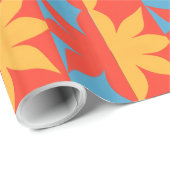 Papier Cadeau Fleur orange et jaune lumineuse (Coin rond)