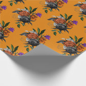 Papier Cadeau Fleur orange et violette (Coin)