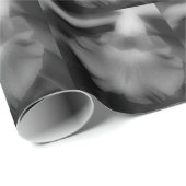 Papier Cadeau Fleur Orchidée En Noir Et Blanc (Coin rond)