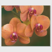 Papier Cadeau Fleur orchidée orange (Plat)