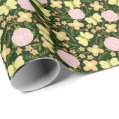 Papier Cadeau Fleur papillon (Coin rond)
