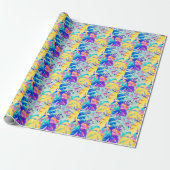 Papier Cadeau Fleur pastel abstrait moderne (Déroulé)