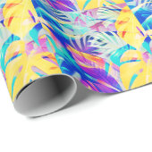 Papier Cadeau Fleur pastel abstrait moderne (Coin rond)