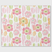 Papier Cadeau Fleur pastel rétro (1) (Plat)