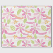 Papier Cadeau Fleur pastel rétro (2) (Plat)