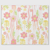 Papier Cadeau Fleur pastel rétro (3) (Plat)