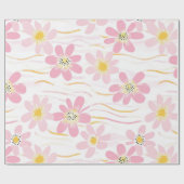 Papier Cadeau Fleur pastel rétro (4) (Plat)