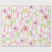 Papier Cadeau Fleur pastel rétro (5) (Plat)