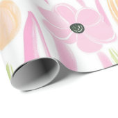 Papier Cadeau Fleur pastel rétro (5) (Coin rond)