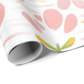 Papier Cadeau Fleur pastel rétro (6) (Coin rond)
