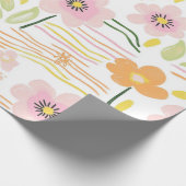 Papier Cadeau Fleur pastel rétro (7) (Coin)