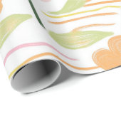 Papier Cadeau Fleur pastel rétro (7) (Coin rond)