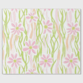 Papier Cadeau Fleur pastel rétro (8) (Plat)